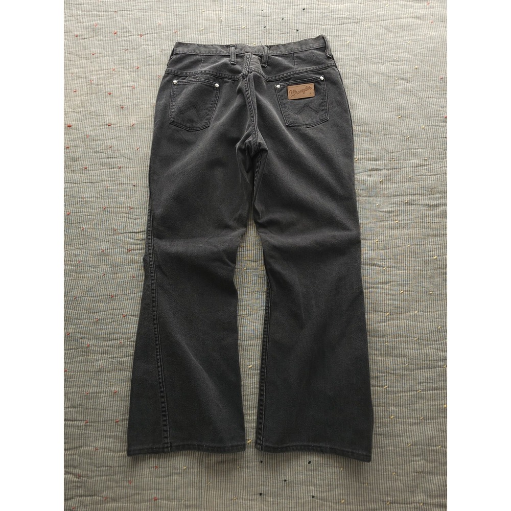 Vintage 1960s Wrangler Black Denim Flare Leg Jeans Women's 18‎ High Waisted